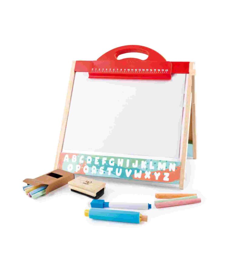 Hape Store & Go Easle: Double-Sided – Blackboard & Magnetic Whiteboard